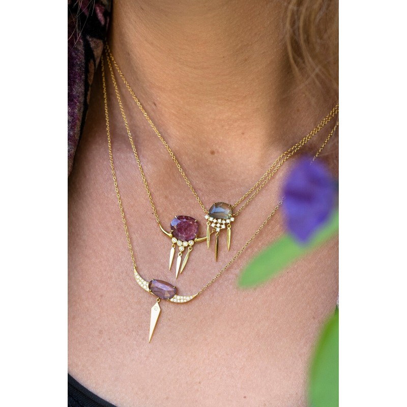 Bull's eye Tourmaline Necklace | Uranus Collection                                                               